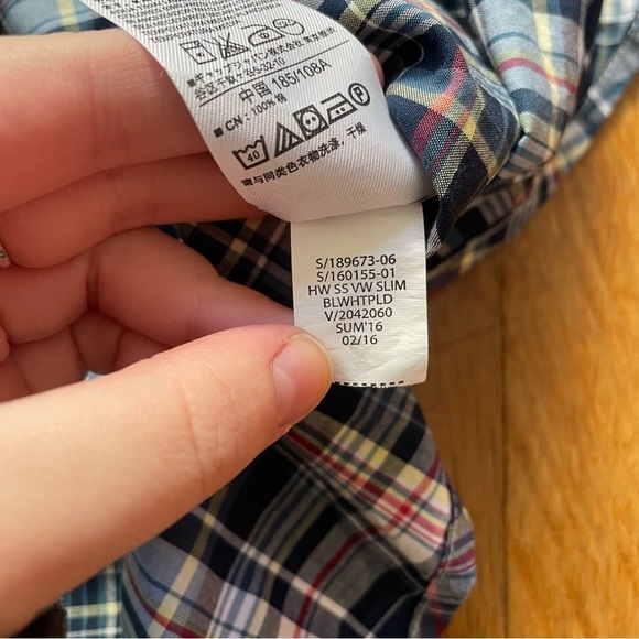 Gap Plaid Button Down Shirt Men’s Size XL Slim Fit Multicolor NWT Short Sleeve - Picture 9 of 10